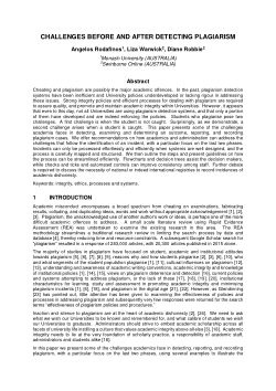 CHALLENGES BEFORE AND AFTER DETECTING PLAGIARISM