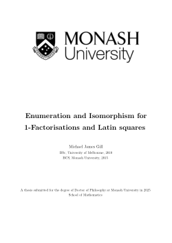 Enumeration and Isomorphism for 1-Factorisations and Latin squares