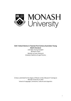 Girls’ School Stories in Twenty-First Century Australian Young Adult Literature