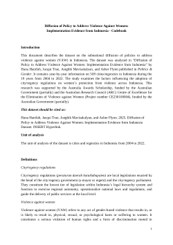 Diffusion of Policy to Address Violence Against Women: Implementation Evidence from Indonesia