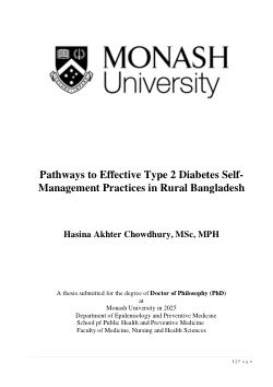Pathways to Effective Type 2 Diabetes Self-Management Practices in Rural Bangladesh