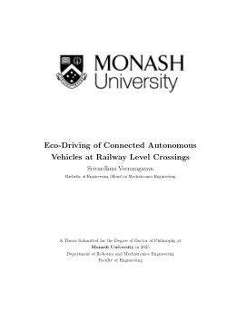 Eco-Driving of Connected Autonomous Vehicles at Railway Level Crossings