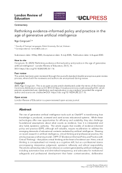 Rethinking evidence-informed policy and practice in the age of generative artificial intelligence