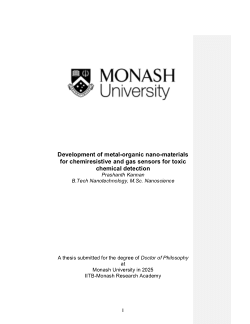 Development of metal-organic nano-materials for chemiresistive and gas sensors for toxic chemical detection