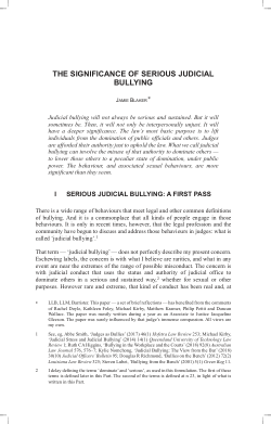The Significance of Serious Judicial Bullying