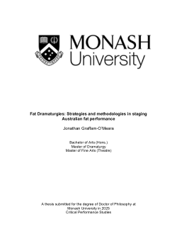 Fat Dramaturgies: Strategies and methodologies in staging Australian fat performance