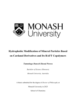 Hydrophobic Modification of Mineral Particles Based on Cardanol Derivatives and Its RAFT Copolymers