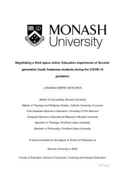 Negotiating a third space online: Education experiences of Second-generation South Sudanese students during the COVID-19 pandemic