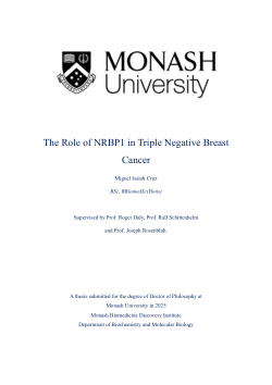 The Role of NRBP1 in Triple Negative Breast Cancer
