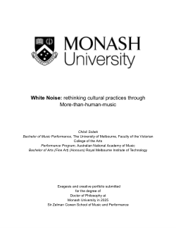 White Noise: rethinking cultural practices through More-than-human-music