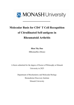 Molecular Basis for CD4+ T cell Recognition of Citrullinated Self-antigens in Rheumatoid Arthritis