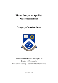 Three Essays in Applied Macroeconomics