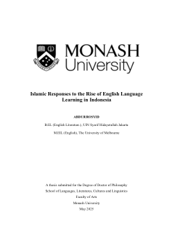 Islamic Responses to the Rise of English Language learning in Indonesia