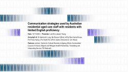 Communication strategies used by Australian residential aged care staff with residents with limited English proficiency