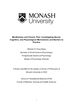 Mindfulness and Chronic Pain: Investigating Neural, Cognitive, and Physiological Mechanisms and Barriers to Practice
