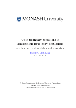 Open boundary conditions in atmospheric large eddy simulations; development, implementation and application
