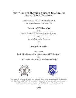 Flow Control through Surface Suction for Small Wind Turbines