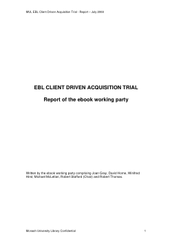 EBL client driven acquisition trial : report of the ebook working party