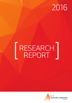 The Australia-Indonesia Centre Research Report 2016