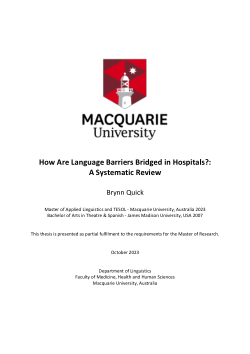 How Are Language Barriers Bridged in Hospitals?: A Systematic Review