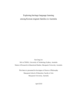 Exploring heritage language learning among Korean migrant families in Australia