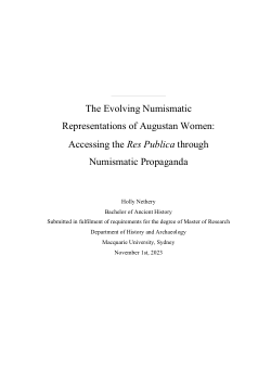 The evolving numismatic representations of Augustan women: accessing the <i>Res Publica </i>through numismatic propaganda