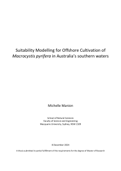 Suitability modelling for offshore cultivation of <i>Macrocystis pyrifera</i> in Australia’s southern waters