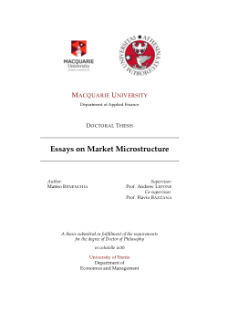 Essays on market microstructure