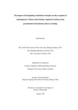 The impact of foreignising translation strategies on the reception of contemporary Chinese short fiction: empirical evidence from psychometric instruments and eye tracking