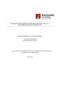 The role of Chief Marketing Officers in firm innovation – A managerial discretion perspective
