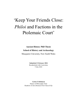 Keep your friends close: <i>philoi </i>and factions in the Ptolemaic court