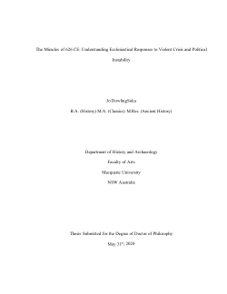 The miracles of 626 CE: understanding ecclesiastical responses to violent crisis and political instability