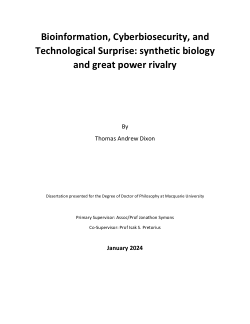 Bioinformation, cyberbiosecurity, and technological surprise: synthetic biology and great power rivalry