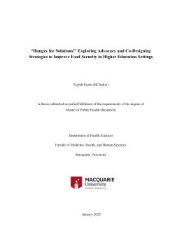 “Hungry for Solutions!” Exploring Advocacy and Co-Designing Strategies to Improve Food Security in Higher Education Settings