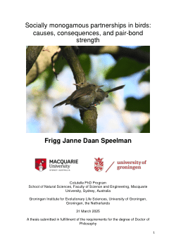 Socially monogamous partnerships in birds: causes, consequences, and pair-bond strength