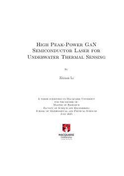 High Peak-power GaN Semiconductor Laser for Underwater Thermal Sensing
