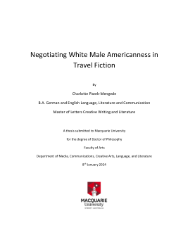 Negotiating white male Americanness in travel fiction