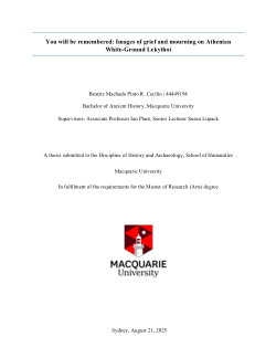 You will be remembered: images of grief and mourning in Athenian white-ground lekythoi