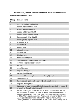 The influence of child and social factors on the efficiency of language interventions and the role of language in predicting school readiness: Search strings for systematic review
