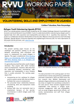 Volunteering, Skills and Employment in Uganda - Refugee Youth Volunteering Uganda Working Paper 3
