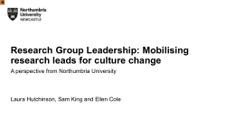 Research Group Leadership: Mobilising research leads for culture change