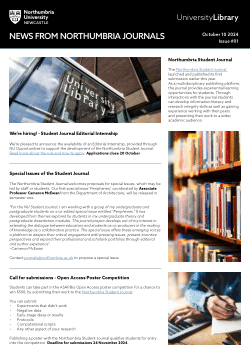 Northumbria Journals Newsletter Oct 2024