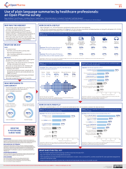 Use of plain language summaries by healthcare professionals: an Open Pharma survey [encore]