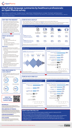 Use of plain language summaries by healthcare professionals: an Open Pharma survey [encore]
