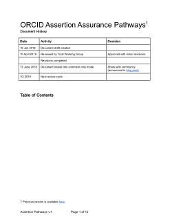 ORCID Assertion Assurance Pathways