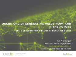 ORCID Consortium Workshop Germany 2018