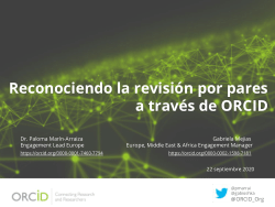 Reconociendo la revisión por pares  a través de ORCID