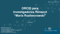 CONCYTEC-ORCID: ORCID para investigadores Renacyt, grupo "María Rostworowski"