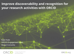 Improve discoverability and recognition for your research activities with ORCID