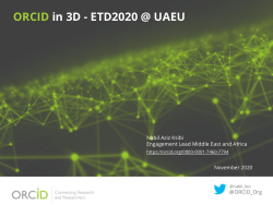ORCID ETD 2020 Webinar